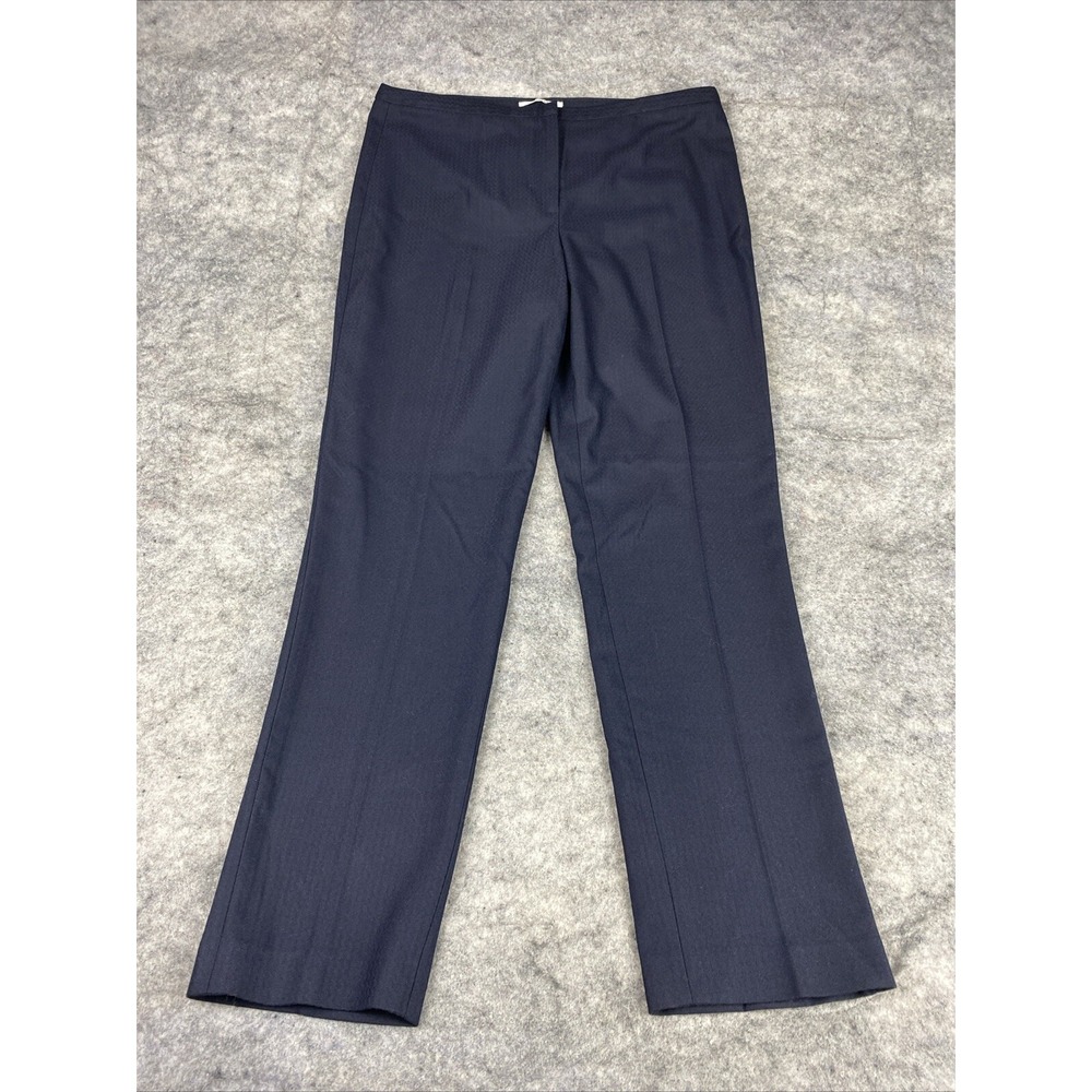 Elie Tahari Women's Size 8 Navy Zigzag Straight Leg Stretch Dress Pants Girlboss